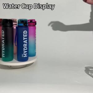 1pc 1000ml Large Capacity Transparent Plastic Water Bottle with Cap and Handle Multiple Colors Available Suitable for Outdoor