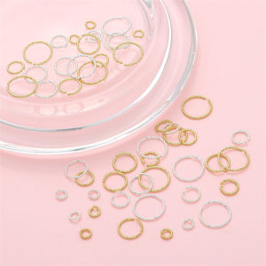 Gold Plated Copper Screw Ring Handmade Jewelry Accessories Bracelet Necklace Connector Open Twist Ring DIY Craft Supplies