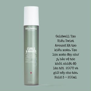 Xịt Goldwell Stylesign Curls Twist Around Xịt Tạo Kiểu Bảo Vệ Khỏi Nhiệt Cho Tóc Xoăn Lọn 200ml