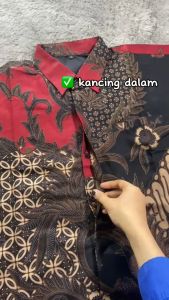 Kemeja Batik Pria Lengan Panjang Lapis Furing Katun Standar & Jumbo S-4XL Warna Merah Marun KBL 25