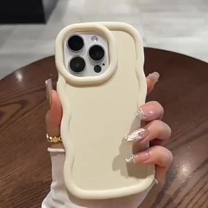 Fashion Wavy Edge Matte Candy Color Case For iPhone 16 15 14 13 12 11 ProMax Xs XR Max 7 8 Plus Soft Silicone Protective Cover