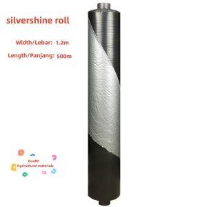 0.6M 0.8M 1M 1.2M Width Silvershine Roll Bumi Fertigasi Tanaman Plastik Anti Rumput Penutup Batas Silver shine