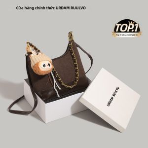 URCDN RDALVO | Túi Đeo Vai & Đeo Chéo Dưới Nách Kiểu Retro Matte Có Xích