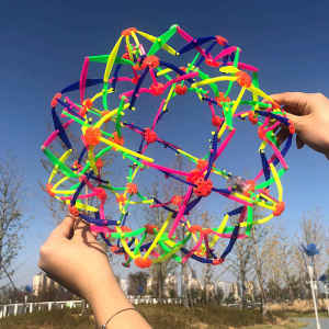 gumahus | Stretching Ball Light-up Flowering Deformation Magic Colorful Ball Elastic Hand Grip Ball