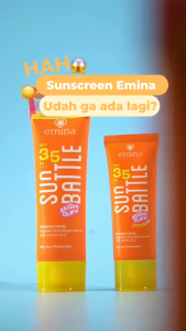 [PAKET 3PCS] EMINA Sun Battle Bright Glow SPF 35 PA+++ 20ml/50ml