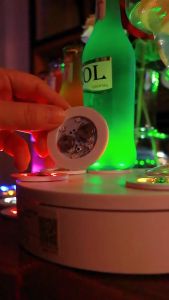 Bộ 5 đế Lót Ly đèn led phát sáng đẹp mắt Party Night Club (size 5cm) (LED Light)