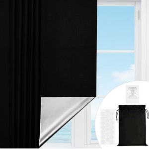 Removable 100% Light Blocking Darkest Window Cloth DIY Total Blackout Glass Privacy Darkening Window Tint Black Window Sticker