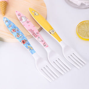 Cute Cartoon Baby Fork Dessert Fork Plastic Melamine Child Creative Cake Fork Home Use Eating Forks Toolesia Brand