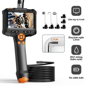 Camera Nội Soi Công Nghiệp 4.3 Inch IPS HD1080P IP67 Chống Nước Với Ống Kính 8mm Để Kiểm Tra Đường Ống Cống Thoát Nước Ô Tô Borescope