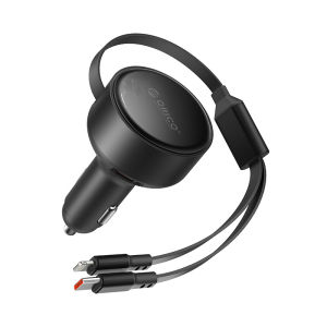 ORICO | Retractable Super Fast Car Charger 1 to 2