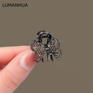 Elegant Mini Hair Clip Butterfly Knot Swarovski Crystal Shark Clamp Half Updo Hair Accessories Hairdressing Tools for Women