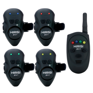 Bộ Báo Cá Chép Hirisi SV1 Chống Nước Với 4 Đèn LED Màu Độ Nhạy Điều Chỉnh Được Kèm Hộp Đựng Di Động