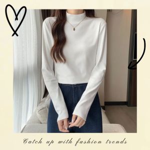 QJshop 💦 รุ่นสุดคิ้วท์ เสื้อแขนยาวคอเต่า แมทช์กับกางเกง หรือกระโปรง 🌥️