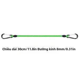 Dây Thun Co Giãn Màu Xanh Lá Cây 30-150CM 8MM Dây Bungee Có Móc Nhẹ Cho Xe Đạp Xe Chở Hành Lý Dây Đeo Giá Nóc