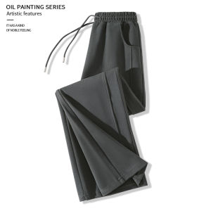 Casual High Waist Straight Leg Pants Womens Grey Banana Pants Spring Autumn New Style Jeanswest Comfortable Cotton Blend