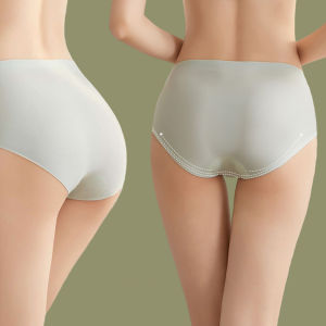 4/5Pcs Women Ice silk Seamless Underwear Middle Waist Panties Girls Students Briefs Breathable Ladies Underpants M-XXL