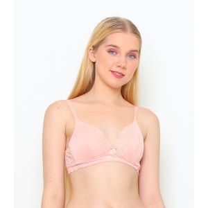 Bra Wanita Tanpa Kawat Renda Full Cup Busa Tipis / Pakaian Dalam Underwear SY748LOR YS