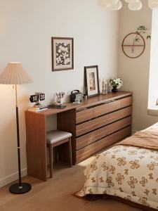 DONGMU | Vintage Style Thin Wooden Five-Drawer Chest Storage