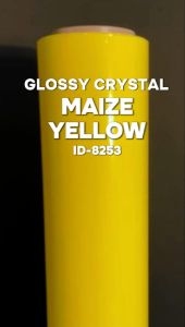 50cm Sticker FANCHI ID-8253 PET Glossy Crystal Maize Yellow / Meter