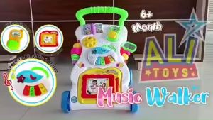 Smile - Mainan Anak Baby Walker Music AU03 - Dorongan Bayi Musik - Dorongan Push Walker