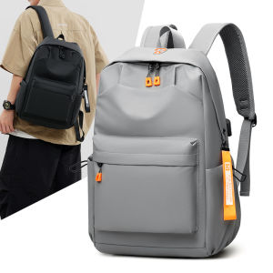 Casual Mens Backpack Large Capacity Wear-resistant Laptop Bag Simple Pure Color College Student Bookbag 15.6 Inch Computer Bag