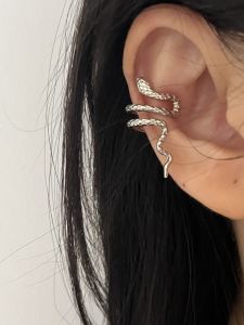 Punk Snake Shape Clip-On Earrings for Women Unique Design No Piercing Required Cold Style Fashion Jewelry Ear Cuffs