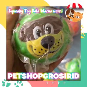 Mainan Bola Warna Warni Bunyi SBDT166 | Chew Toy Anjing Squeaky Toy Mainan Gigit Anjing Lucu Bola Anjing