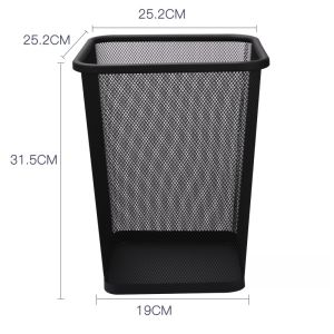 Creative Metal Wire Mesh Trash Can Office Hotel Home Use Iron Baking Paint round Square Shape Storage Bucket Garbage Can