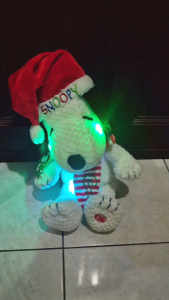 Peanuts Christmas Snoopy plushie with lights and music