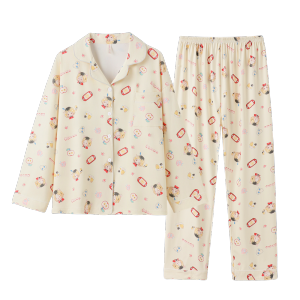 Spring Autumn Pure Cotton Long Sleeve Volleyball Boy Shirayuki Shouyou Sleepwear Couple Set Home Clothes Large Size Available