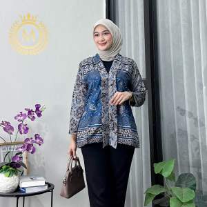 Kebaya Batik Atasan Kerja Kantor Busui Resleting Depan Wanita Blus batik Kemeja Batik Wanita Blouse modern Kemeja kutubaru.