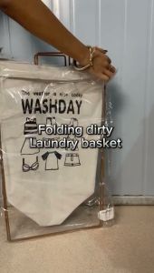 【 Free Bag 】30kg Large Capacity Dirty Clothes Storage Foldable Laundry Basket Organizer with Steel Stand Waterproof Thick Dirty Clothes Hamper Sorter Basket for Bathroom