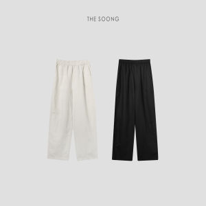 Slimming Silken French Design Washed Soft Linen Drapey Casual Pants Womens High Waist Long Thin Style Summer Commute Essentials