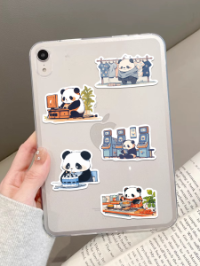 Cute Hand-Drawn Panda Daily Stickers Creative DIY Luggage Cup Phone Case Decorative Decals Cartoon Animal Lable Sticker