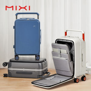 Mixi New Wide-side Front Travel Luggage for Women Men Spinner Aluminum Hard Case TSA Password Trolley Case 20 24 Inch Cabin Size Suitcase M9275
