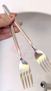 VK 6/12PCS Korean Style Cutlery 304 Stainless Steel Dining Spoon And Fork Food-Grade Cutlery Set