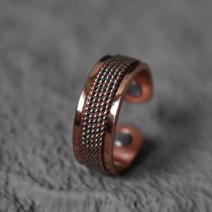Twisted Rings for Women & Men Pure Copper Open Adjustable Health Ring Resizable Energy Jewelry Gift