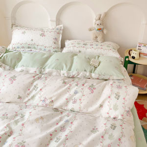 Dansunreve Elegant Flower Quilt Cover with Zip Soft Comfortable Floral Duvet Cover Single/Super Single/Queen/King/Super King