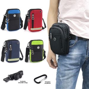 Mens 6.5-Inch Phone Waist Bag Multi-Functional Large Capacity Vertical Tactical Waist Bag Wear-Resistant Waterproof Small Crossbody Bag