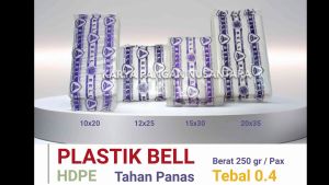 PLASTIK BELL KANTONG HDPE FOOD GRADE PLASTIK TEBAL PLASTIK TAHAN PANAS PER PACK
