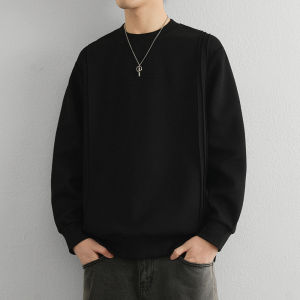 Áo Nỉ Cổ Tròn Rộng Rãi Thoáng Khí Thời Trang Mùa Xuân Thu Màu Trơn Đơn Giản Cho Nam Thanh Thiếu Niên Áo Nỉ Thường Ngày