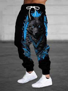 Hot Selling Fashionable and Cool Skull Pattern Mens Casual Elastic 3D Printed Loose Fit Winter Outdoor Pants in Large Size