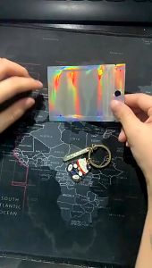 100pcs Colorful Flash Laser Gift Ziplock Bag Card Pvc Plastic Jewelry Packaging Sealed Storage Plastik Pocket Beg 镭射自封袋