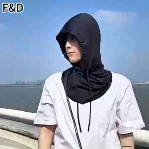 F&D Hoodie Hat Headscarf  Ice Silk Sunscreen Cap UV Protection Resistant Outdoor Hat Face Mask Riding Hat