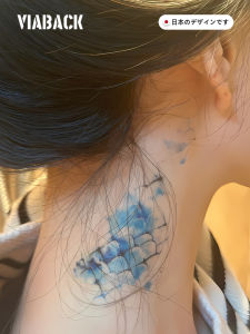 Modern Minimalist Deep Sea Gradient Fish Scale Tattoo Stickers Body Scar Covering Decals Romantic Atmosphere Sensation