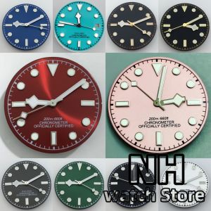 NH 29mm Biwan Watch Dial C3 Luminous With Snowflake Hands Set Fit NH35 DG Miyota ETA PT5000 Movement Watch Replacement Accessory