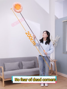 【360° Rotating】 Ceiling Mop Wall Mop Home Long Handle Water-Absorbing Lazy Mop Car Wash Floor Wall Window Deep Cleaning No-Wash Replaceable Mop Pad