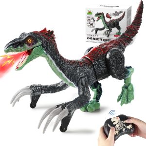 Therizinosaurus Remote Control Dinosaur Toys for Kids 5-7 - 2.4GHz Jurassic RC Dinosaur with Light & Spray Roars