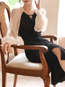 DAIXIANGFEIZI | Trendy Slenderizing A-Line Long-Sleeved Dress