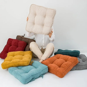 Square Cushion Thicken Chair Cushions Linen Fabric Chair Pad Comfortable Sofa Pillow Home Decor